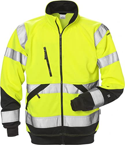Fristads Warnschutz-Sweatjacke Klasse 3 7426 Shv - Größe L - Warnschutz gelb/schwarz