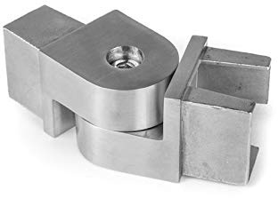 Cosch Edelstahl Gelenkverbinder 0° - 90° Gelenkstück Vierkantrohr Rohrverbinder Edelstahl V2A geschliffen K240 40 x 40 x 2,0 mm