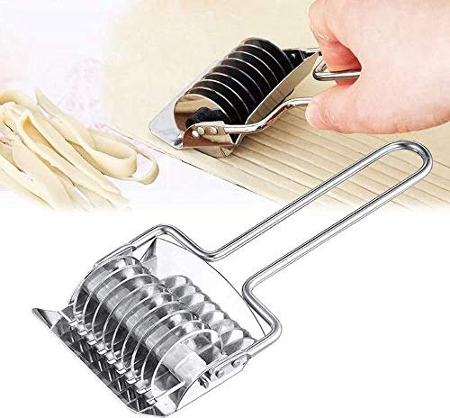Gshy DIY Stainless Steel Manual Pasta Roller Noodle Knife Spaghetti Pasta Cutter Sharp Blades Kitchen Tool
