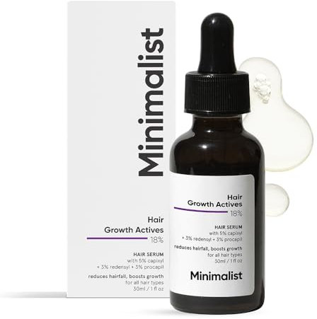 Minimalist Hair Density Serum 18% | Hair Growth Serum| Procapil, Capixyl, Redensyl, Anagain & Baicapil | Hair Fall Control & Hair Thickening | Women & Men | 30 ml