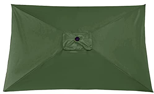 DUDNJC Copertura rettangolare di ricambio per ombrellone da 2 x 3 m, 6 stecche, resistente allo sbiadimento, copertura di ricambio per ombrellone, patio, mercato, esterno, terrazza, piscina, prato