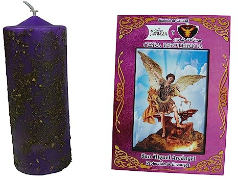 Velón Herbóreo San Miguel Arcángel - Ritual protección de enemigos - Las Velas de Mariano
