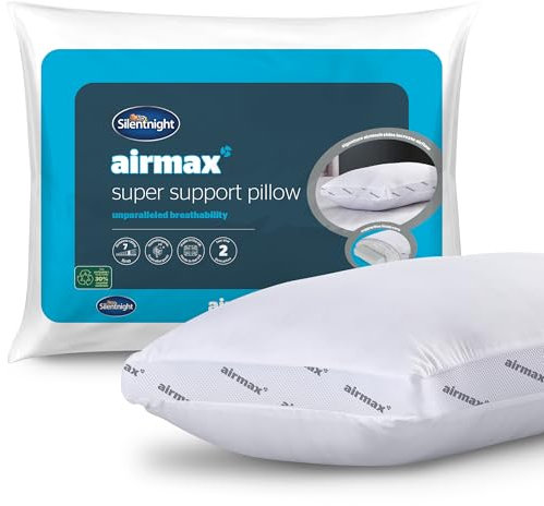 Silentnight Airmax Super Support Pillow - Orthopedic Breathable Cooling Foam Pillow for Neck and Shoulder Pain Relief Hypoallergenic Bed Pillow - Pack of 1, White
