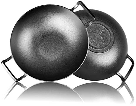 Grillschweine Wok (36 cm) – Poêle en fonte – Poêle hollandaise pour barbecue