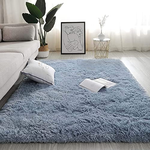VOFUSHON Vardagsrumsmatta 200 x 300 cm silvergrå lång luggmatta matta matta tvättbar halkfri för rum