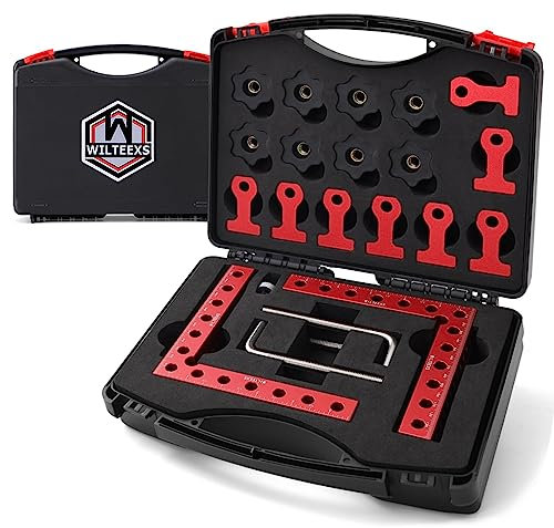 WILTEEXS Corner Clamps for Woodwork, 5.5 Aluminum Alloy Right Angle Clamp, 90 Degree Positioning Squares Clamp with Box, Right Angle Clamp Tool for Picture Frames Cabinet Drawers Making- 4 Sets