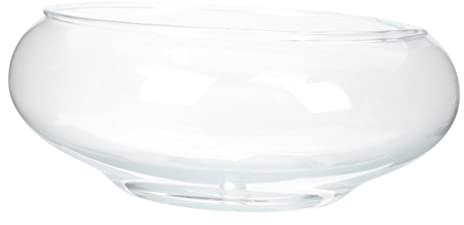 WOONEKY Round Fish Bowl Glass Aquarium Hydroponic Plant Pot Tabletop Mini Landscape Vase for Home Office Decor 25cm