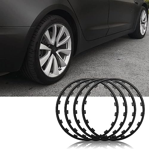 UIHECTA Protectores De Llantas, 16/17/18/19/20 Pulgada Protector De Llanta De Coche, ProteccióN Universal para Llantas, Anillo De ProteccióN para NeumáTicos De Coche, Juego De 4,Negro,18in