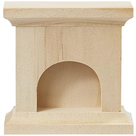 Hobbyfun Miniatur Kamin 1:12 Scale Beige Dekorativ Holz 6.5 x 6.7 2.2 cm