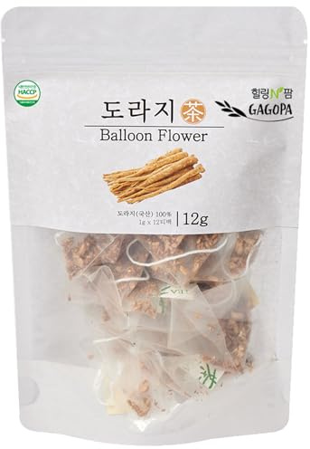 GAGOPA 100% Pure Natural Herbal Tea Original herb Korean Tea bags No sugar Nature friendly 12 Healthy Tea bags (Bellflower root)