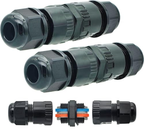 Wasserdichter kabelverbinder, CTRICALVER 2 Pole Verbindungsmuffe Erdkabel, IP66 Verbinder, kabelverbinder wasserdicht für Ø5-10 mm Kabeldurchmesser (2 Stück)