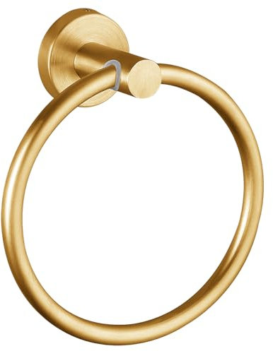 Anneau Porte-Serviettes, Accessoires de Salle de Bain, Anneau Porte-Serviettes Mural, Simple Rond en Acier Inoxydable, pour Salle de Bain et Cuisine (doré)