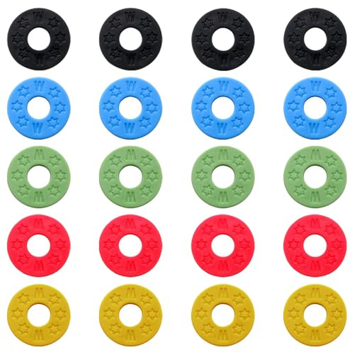 TRKETK 20 Stück Gitarrengurtschlösser Gitarrenschutz Rutschfeste Silikongummi-Gitarrengurtschlösser Gitarrengurthalter Gitarrengurt Blöcke Gitarrenzubehör für Gitarre E-Gitarre Bass Ukulele
