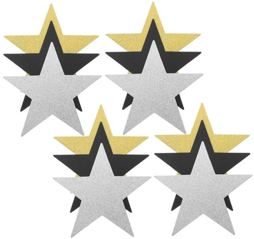 COOPHYA 30stücke Glitzer-stern-ausschnitt Papier-stern-konfetti-ausschnitt Glitzer-papier-sterne-dekoration Für Klassenzimmer Pinnwand Partyzubehör