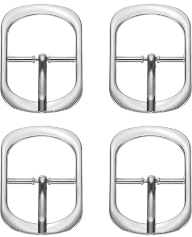 PATIKIL Enkelt spetsspänne, justerbart metallspänne bältesspännen för skobälten att göra tillbehör, Silver ton, 1 Inch