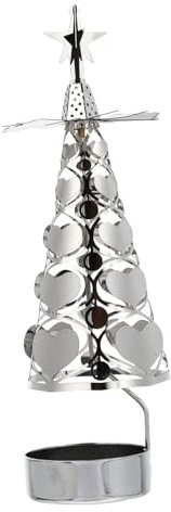 VINTORKY 1stück Weihnachtskerzenhalter Baumform Eleganter Silberner Kerzenständer Für Festliche Tischdekoration Für Weihnachten Und Feiertage Ohne Kerzen