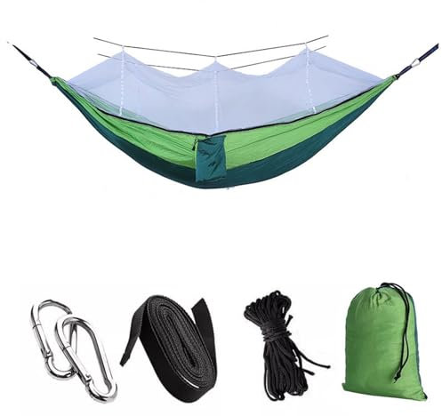 QIUYMGFG Hängematte Outdoor Camping Hängematten Outdoor Camping Hängematte 1-2 Personen Go Swing mit Moskitonetz Hängebett Tourist Schlafhängematte(Fruit Green B)