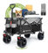 HIKENTURE Chariot de transport pliable 135 l - Charge maximale : 150 kg - Avec pneus larges - Chariot à main pliable avec Brême - Noir/gris
