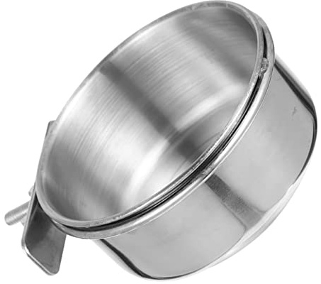UPKOCH Ciotola per Cibo Uccelli in Metallo Inossidabile Design Appeso, Contenitore per Mangime per Pappagalli e Gabbia per Uccellini, Accessorio Pratico e Resistente