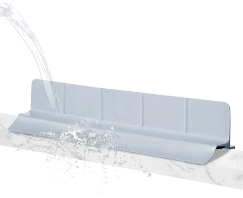 Paraspruzzi d'acqua per lavandino, extra largo, in silicone, con ventose, design antiscivolo per cucina, bagno, ufficio, tappetino paraspruzzi, 50 x 9 x 9 cm