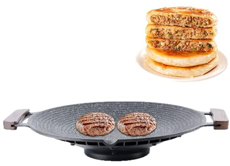 Ratpzou Plancha Parrilla BBQ - Plancha Portátil para Acampar con Asas, BBQ para Freír Saltear Cocina Viaje
