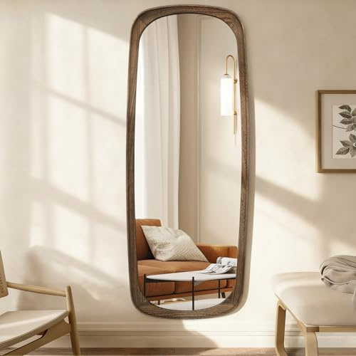 Lzuso Full Length Mirror, Wall Mounted Body mirror Wooden Framed Decorative Mirrors for Living Room Bedroom and Entryway, 120x47cm Simple Home Deco Mirrors