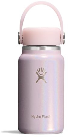 Hydro Flask Micro Bottle - Leak Proof Purse or Pocket Flask - Insulated Mini Water Bottle 6.7 Oz Glimmer Pink