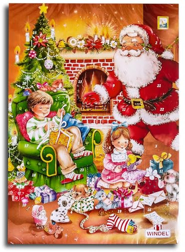 Schokoladen Adventskalender Bescherung Kalender Schoko Weihnachtskalender mit 24 Vollmilchschokoladen-Figuren