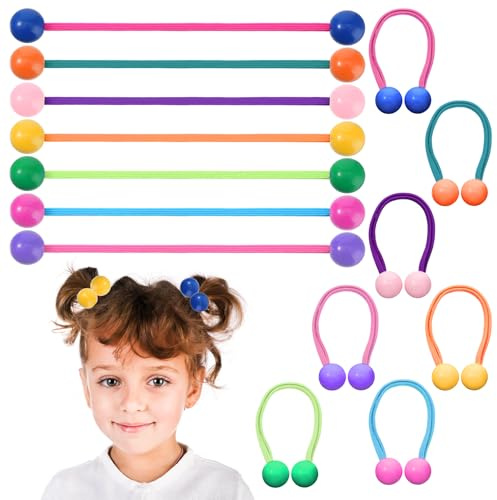 21 stycken dubbla kulor i gummi, färgglada elastiska hästsvanshårband, söta flickor hårsnoddar, för kvinnor, småbarn, flickor