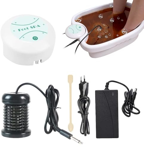 XUXLEKK Bain de Pieds Ionique, Kit de Bassin de Soin Des Pieds, Bain D'Électrolyse, Kit de Bassin Détox pour Les Pieds, Machine de Nettoyage Portable