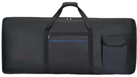Fxzqgnh Keyboardtasche für 61 Tasten mit Oxford Gewebe, Stoßdämpfender Polsterung, Wasserdichtem Material Und Praktischem Tragegriff für Den Unterricht, Groß