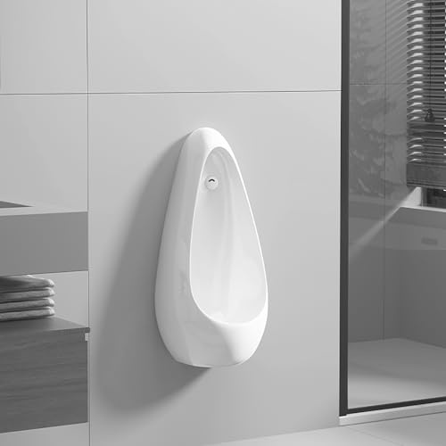 Orinatoio notturno antitraboccamento per uomo,orinatoio in ceramica per bagni pubblici,orinatoio con sensore automatico,orinatoio con sensore a parete per uomo (con tubo di scarico)(C,Floor drainage)