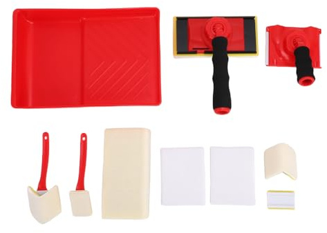 Ausla Paint Edger Tool Kit, 4 Formen Trimmecken Wand- und Deckenaufsatz Maler mit 7 Zoll Wanne und 5 Nachfüllung für Kompatible Latex-, Wasser- und Ölfarben.