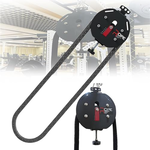 Sistema de Poleas de Cuerda Sin Fin para Gimnasio en Casa | Entrenador de Tracción de Cuerda con Resistencia Ajustable | Máquina de Ejercicio Portátil para Entrenamiento de Fuerza y Aeróbico