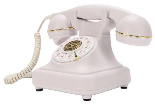 ZAICOLER Retro Bluetooth Landline Phone, Vintage Style Cordless Desk Phone, USB Rechargeable Battery Speakerphone with Retro Design, Ideal for Home Office Living Room