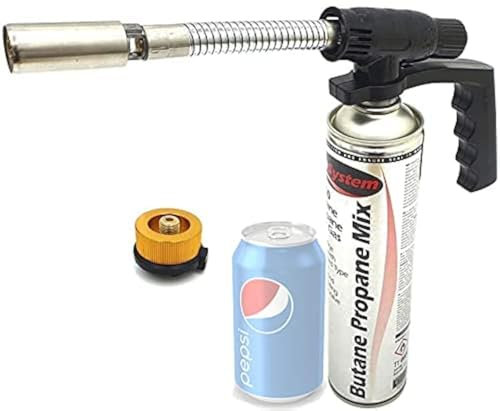 Zapp Blow Torch with Flexible Neck + Adjustable Flame for Soldering, DIY, Kitchen, Creme, Brulee, Pastries, Desserts, Baking, Cooking, Welding, Camping BBQ, Weed Burner - 34.5cm x 14cm x 3cm