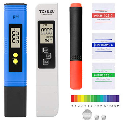 LAOYE 4in1 Set PH Wert Messgerät Wasserqualität Tester PH Wert Messgerät Pool Tester, TDS EC Messgerät und Bio Mineral Tester Pen, hoher Genauigkeit ATC für Trinkwasser Aquarium Pool