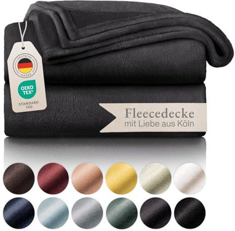 Blumtal Mantas para Sofá de Franela Suave y Acolchada - Manta Polar 100% Microfibra Extra Suave, Manta de sofá, de Cama o de Sala de Estar, Antracita, 220 x 240 cm