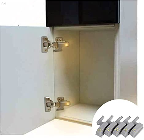 10st LED inre gångjärnslampa under skåpbelysning Universal garderob skåp sensor lampor för sovrum kök garderob nattlampa(#1)