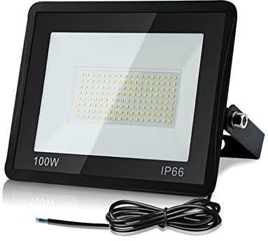 Lospitch LED Strahler Außen, LED Flutlicht 100W 8500LM Superhell 3000K Warmweiß,LED Außenbeleuchtung Scheinwerfer IP66 Wsserdichter,für Garten Garage Sportplatz Hotel
