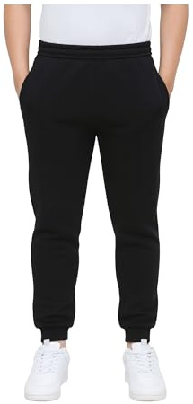 KHIM Chándal Deportivo para Niños y Niñas, Pantalones de Jogging para Niños Unisex, Negro, 13-14 años