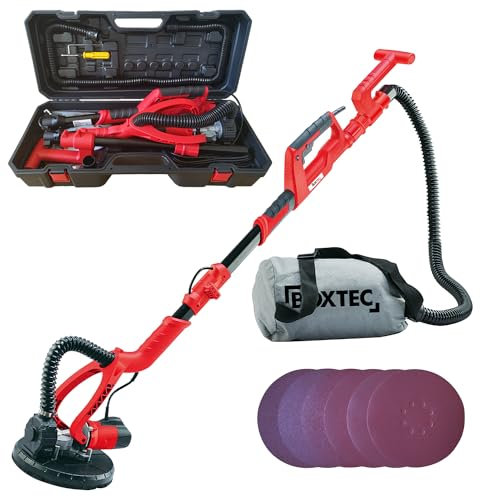 BOXTEC Trockenbauschleifer 225 mm Sanierungsschleifer Langhalsschleifer LHS im Koffer, 750 Watt, inkl. Schleifscheiben