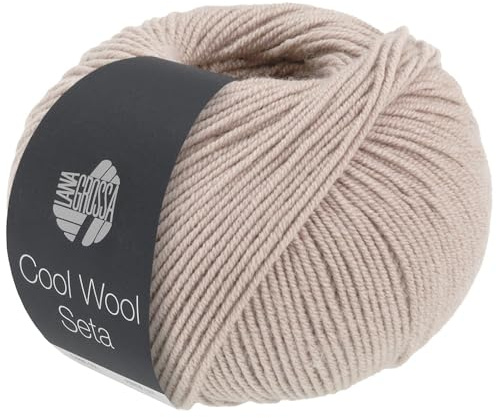 LANA GROSSA Cool Wool Seta | Cool Wool Klassiker mit Seidenanteil | Handstrickgarn aus 80% Schurwolle (Merino extrafein) & 20% Seide | 50g Wolle zum Stricken & Häkeln | 160m Garn FB 15