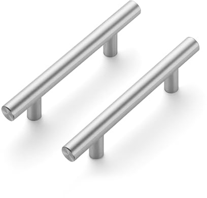 JOY DECOR 30 Pack 5 Inch Cabinet Pulls Kitchen Cabinet Handles with 3 Inch Hole Center Brushed Nickel Cabinet Hardware Stainless Steel Kitchen Drawer Pulls for Cabinets Cupboard, 76mm Hole Centers