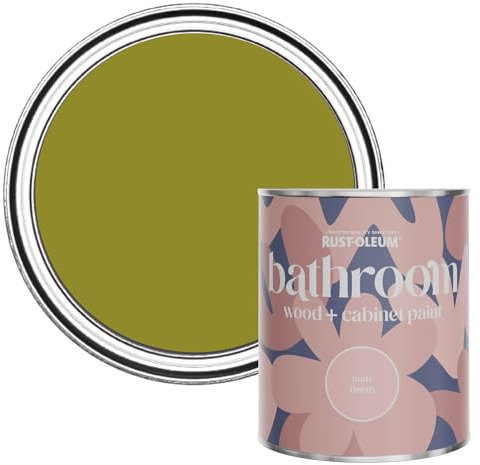 Rust-Oleum Green Moisture Resistant Bathroom Wood and Cabinet Paint in Matt Finish - Pickled Olive 750ml