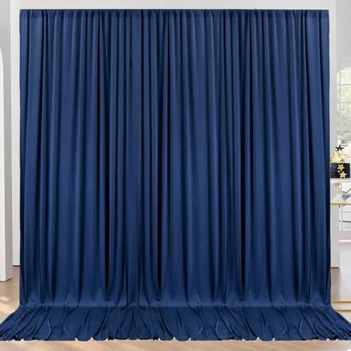 Toile de fond bleu marine 3 x 3 m en polyester pour fête, mariage, anniversaire, baby shower, baptême, départ