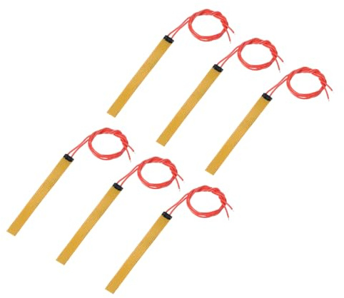 sourcing map Heizfolie Heizplatte, 12V 12W Polyimid Heizpad, 6 Stk | Selbstklebende PI Heizelemente Folie 93mmx10mm Heizstreifen für konstante Temperatur