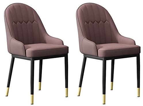 Küchen- und Esszimmerstühle, 2er-Set, PU-Ledersessel mit Rückenlehne, weichem Kissen und stabilen Beinen aus Karbonstahl für Büro, Lounge, Esszimmer, Küche, Schlafzimmer (Farbe: A9