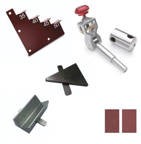 Robert Sorby WPEWTKIT ProEdge Woodturning Sharpening Accessory Kit - Sharpen Lathe Turning Tools - Includes Proset, Fingernail Profile Kit, Skew Jig, Gouge Jig, Ceramic Belts