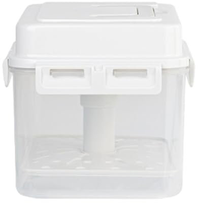 Ghjkldha Organizador de alimentos, caja hermética, contenedor de fermentación con asa y tapa, contenedor de almacenamiento de fermentación de prensa transparente para mantener un sabor más fresco,
